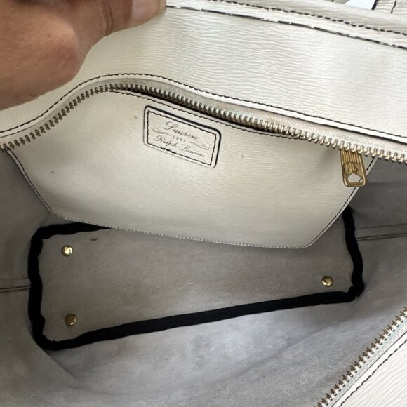 Ralph Lauren RLL Ivory Leather Shoulder Bag - Picture 12 of 16